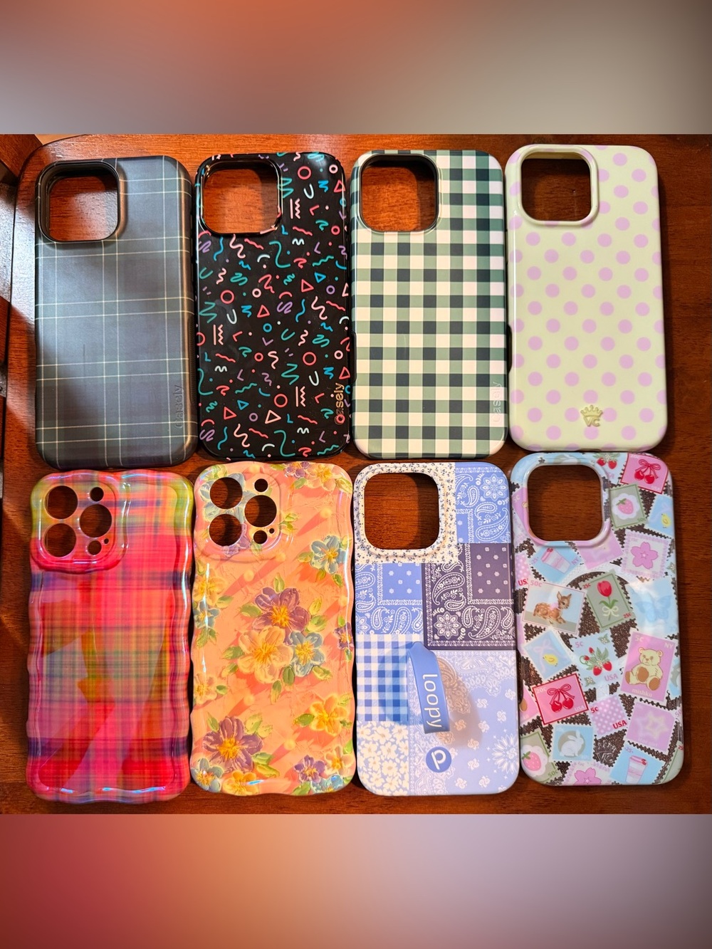 8 assorted iPhone 16 pro max cases.